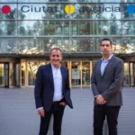 David Cruz y Jorge Alarte ante la Ciutat de la Justícia de Valencia